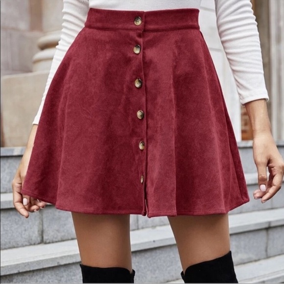 Corduroy Button Down Mini Skirt camel - Picture 9 of 12